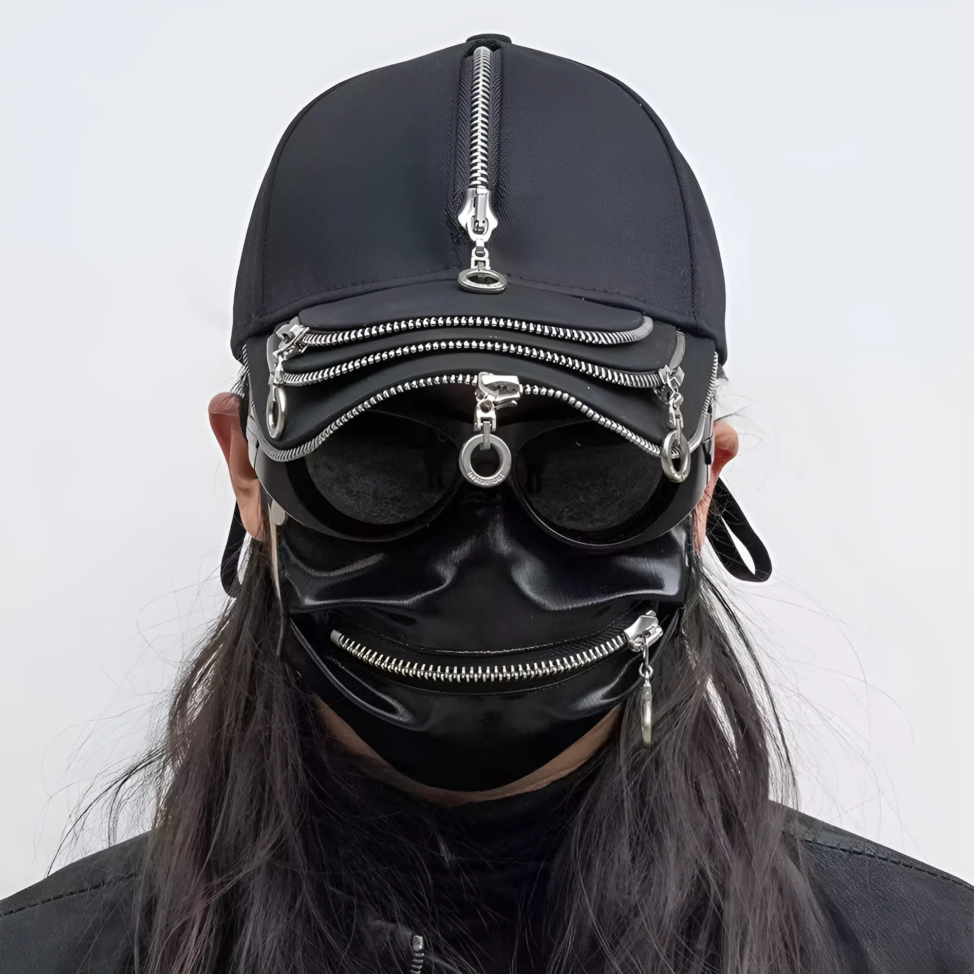 Techwear Cap Multi Zippers