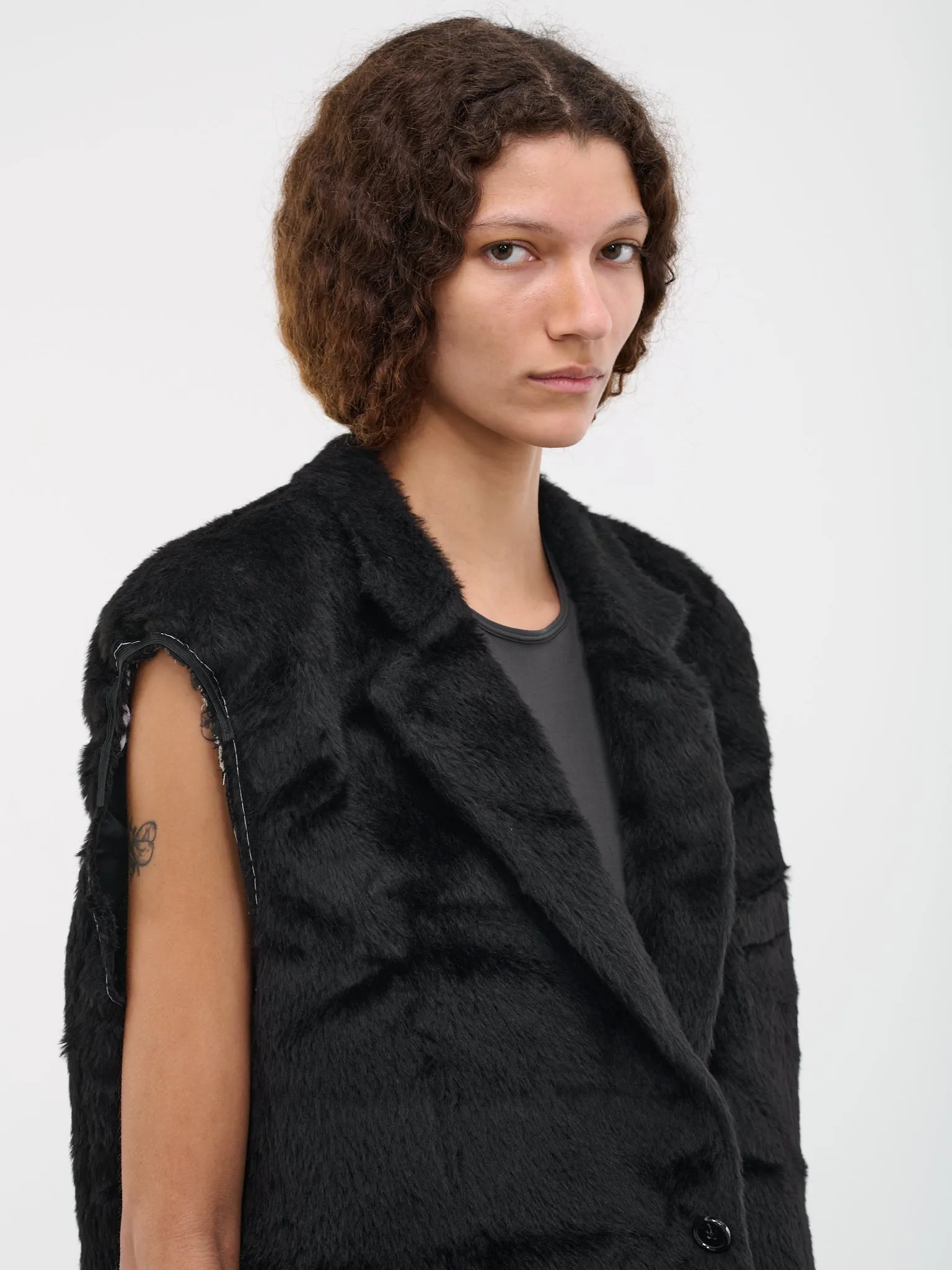Teddy Blazer Vest (231-517-20005-0099-BLACK)