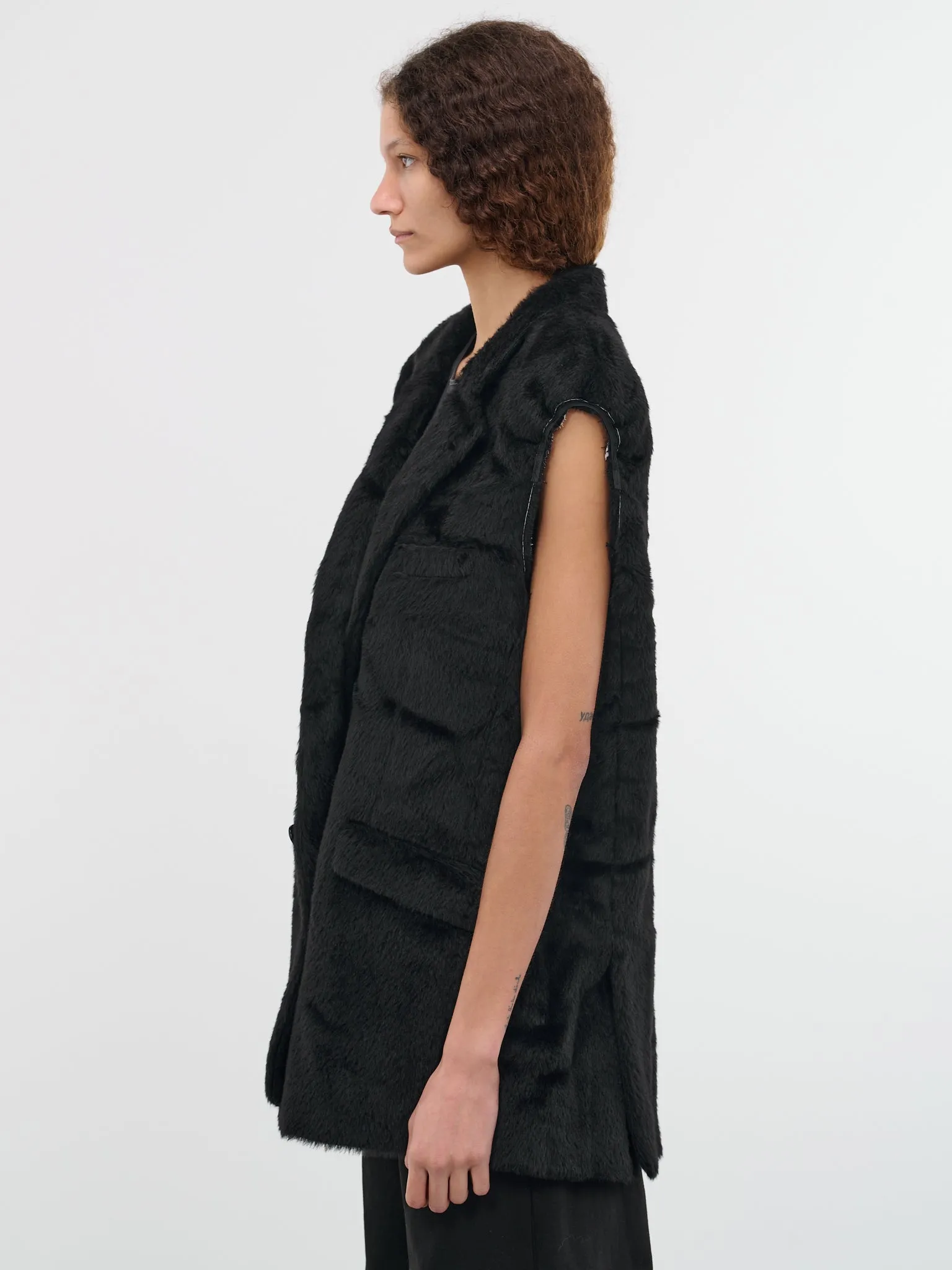 Teddy Blazer Vest (231-517-20005-0099-BLACK)