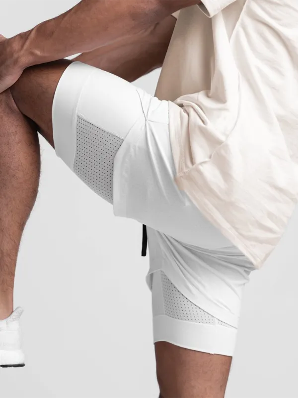 TEEK - Mens Double Layer Breathable Anti-Exposure Sports Shorts