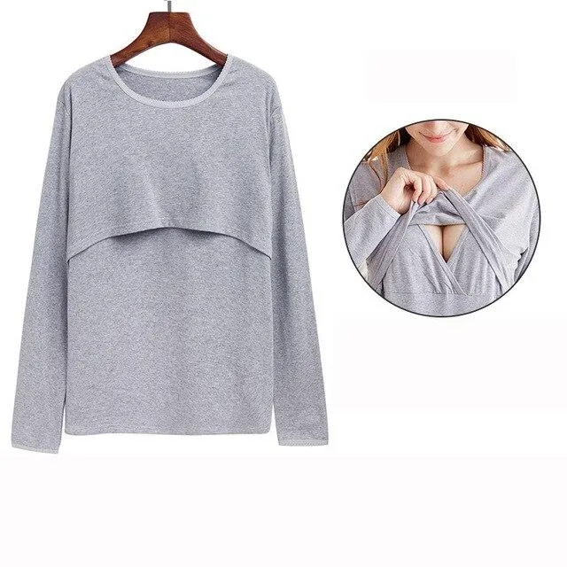 Teenster Maternity Clothes Long sleeve Undershirts for Pregnant