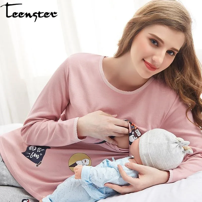Teenster Maternity Clothes Long sleeve Undershirts for Pregnant