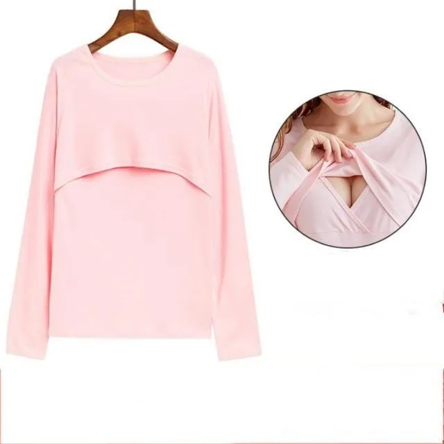 Teenster Maternity Clothes Long sleeve Undershirts for Pregnant