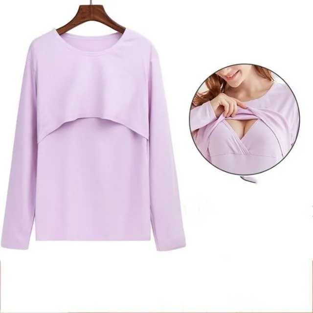 Teenster Maternity Clothes Long sleeve Undershirts for Pregnant