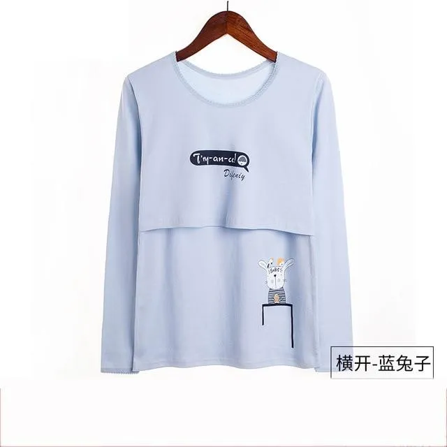Teenster Maternity Clothes Long sleeve Undershirts for Pregnant