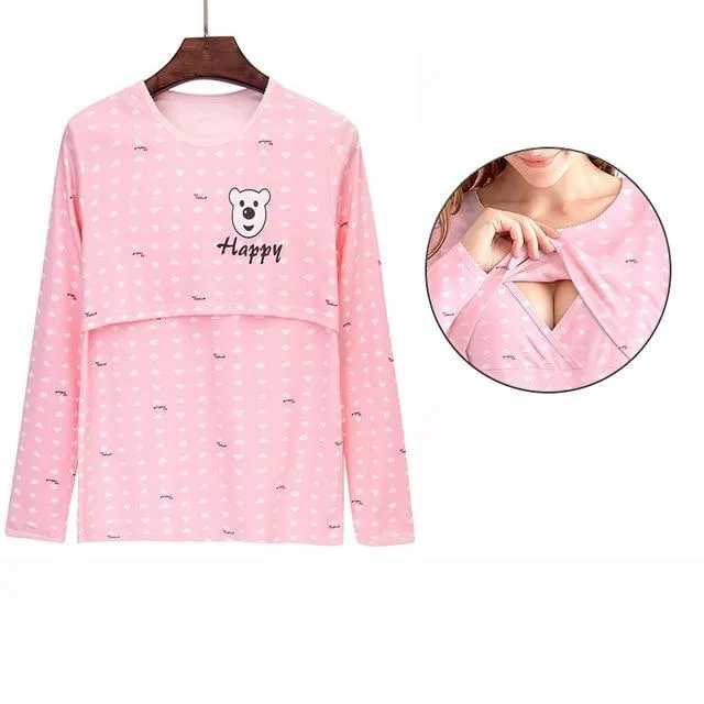 Teenster Maternity Clothes Long sleeve Undershirts for Pregnant