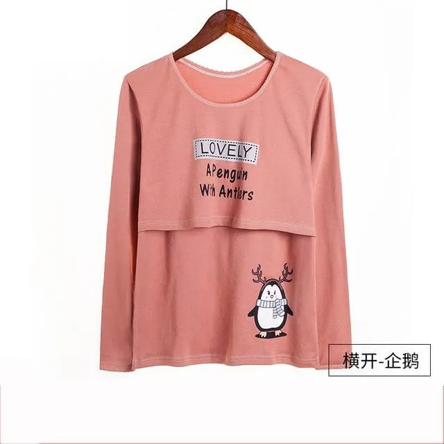 Teenster Maternity Clothes Long sleeve Undershirts for Pregnant