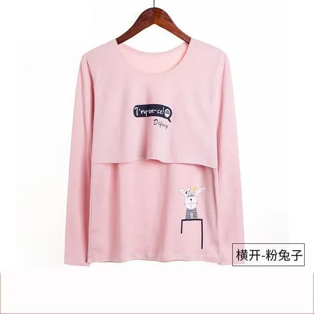 Teenster Maternity Clothes Long sleeve Undershirts for Pregnant