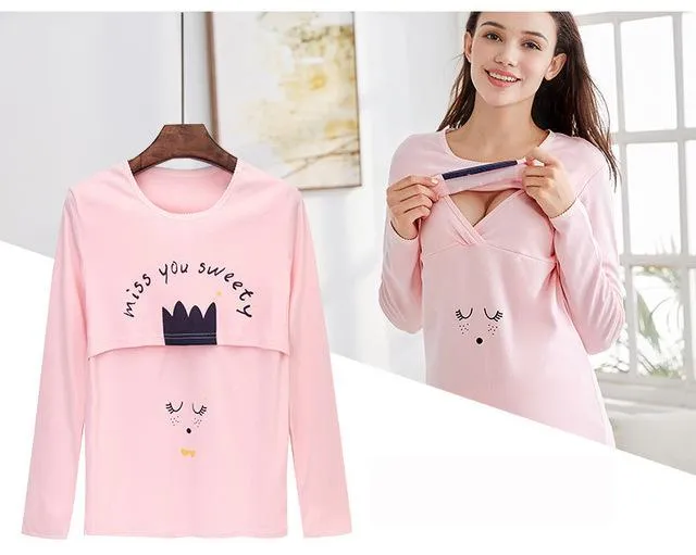 Teenster Maternity Clothes Long sleeve Undershirts for Pregnant