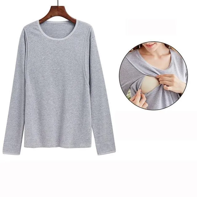 Teenster Maternity Clothes Long sleeve Undershirts for Pregnant