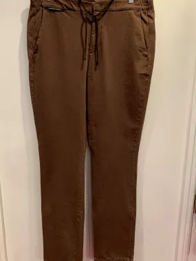 Teleria Zed Brown Cotton Drawstring Chino