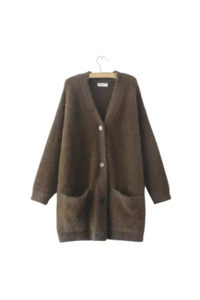 'Teodora' Mink Wool Knitted Cardigan (2 Colors)