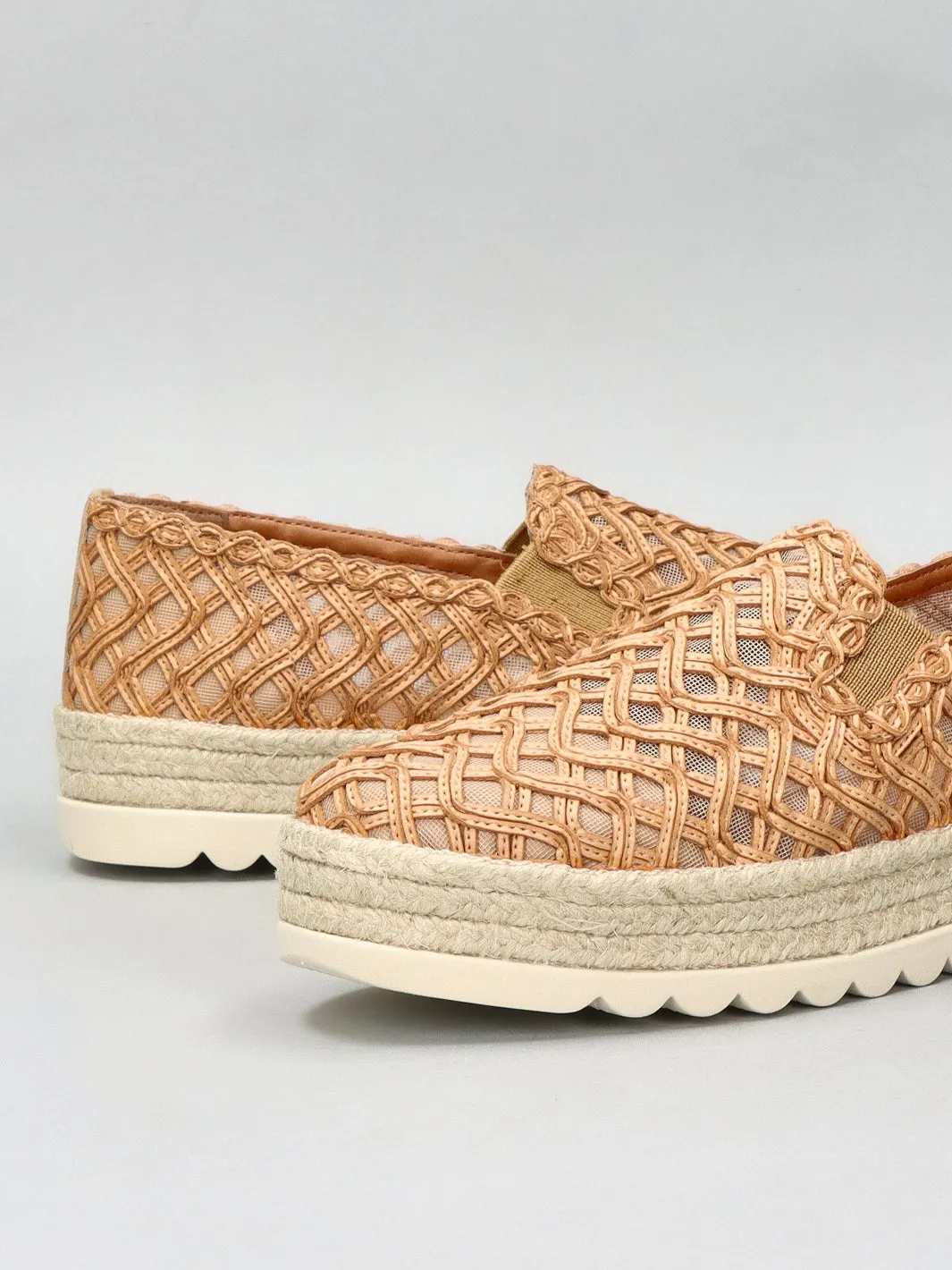 TEXTILE ESPADRILLES - BROWN