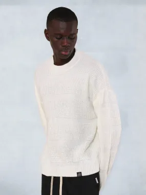 Textured Knit Crew Neck Sweatshirt