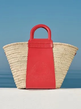 Thalassini Straw Bag With Leather Handles