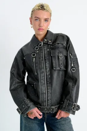 THE ACE FAUX LEATHER JACKET