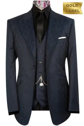 The Anderson Black Blue Cross Pattern Suit
