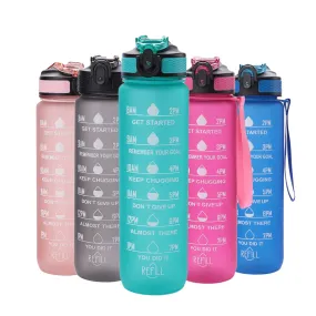 The Better Home Sipper Water Bottle For Adults 1 Litre | Motivational Gym Water Bottle 1  Litre with Measurements | Sports Water Bottle | Unbreakable Sipper Bottle (Light Blue)