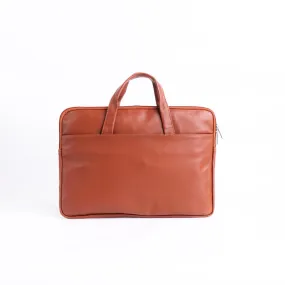 The Founder Ultra Slim Leather Laptop Bag-Tan Brown