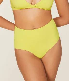 The High Waist Bikini Bottom - Glossy Eco Nylon - Honeysuckle (Archive)