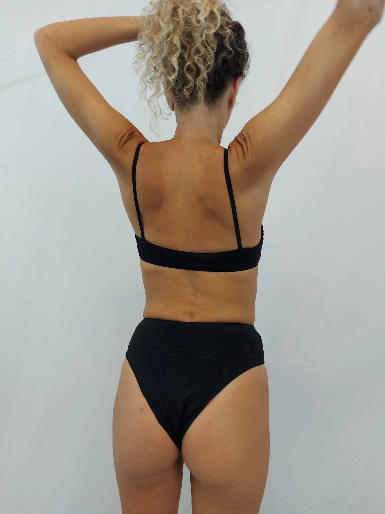 The Julia 90's High Waist Bikini Bottom - Black