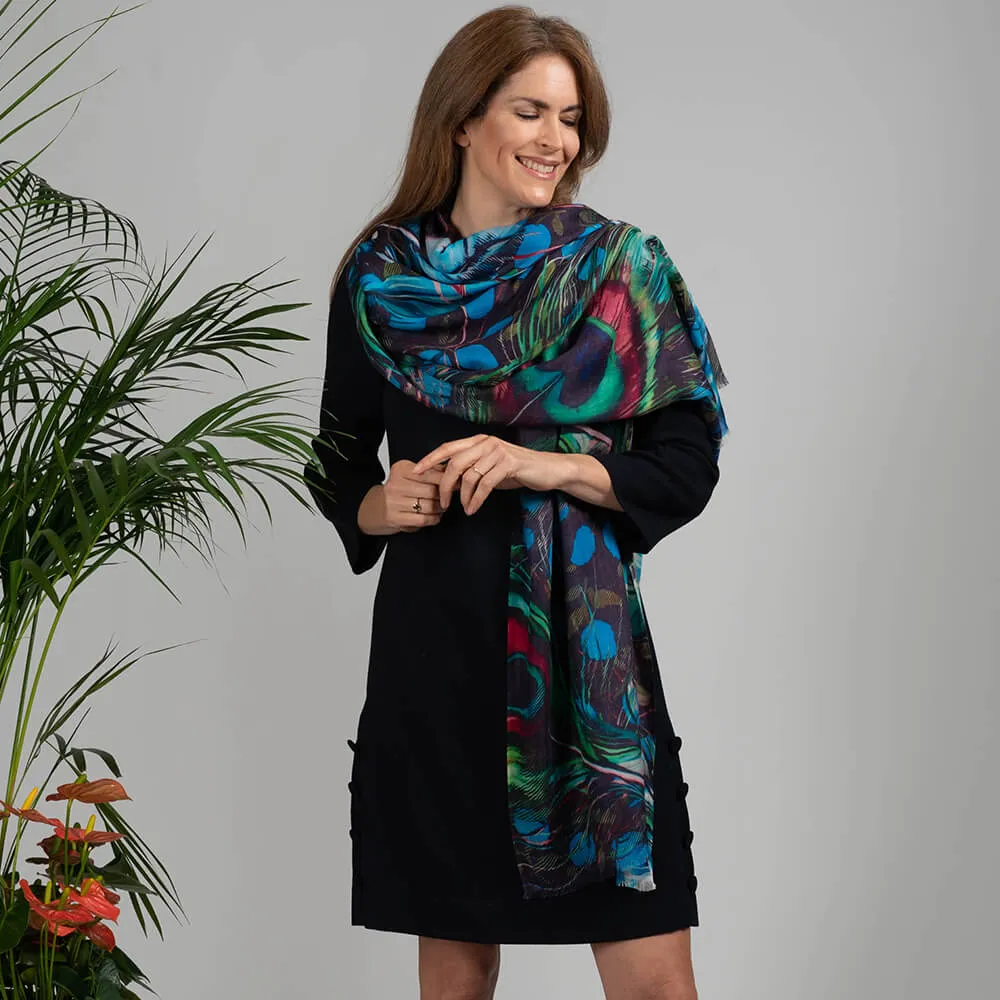 The Liberty Print Quartet – The Peacock Cashmere and Silk Wrap