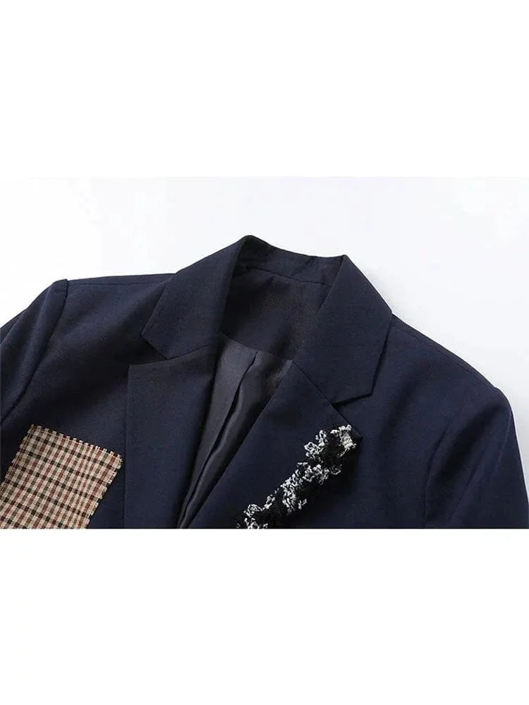 The Nancy Patchwork Pocket Long Sleeve Blazer