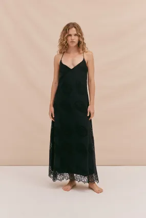 The Nightdress Broderie Anglaise Black