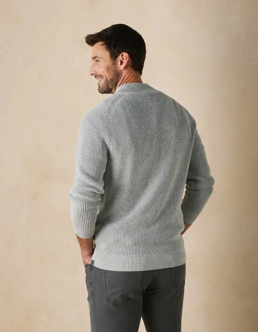 The Normal Brand Men's Waffle Knit Quarter Zip, Grey