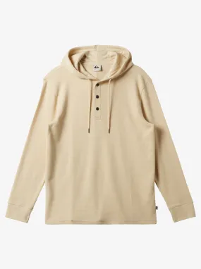 Thermal Hoodie Crew Neck Top - Oyster White