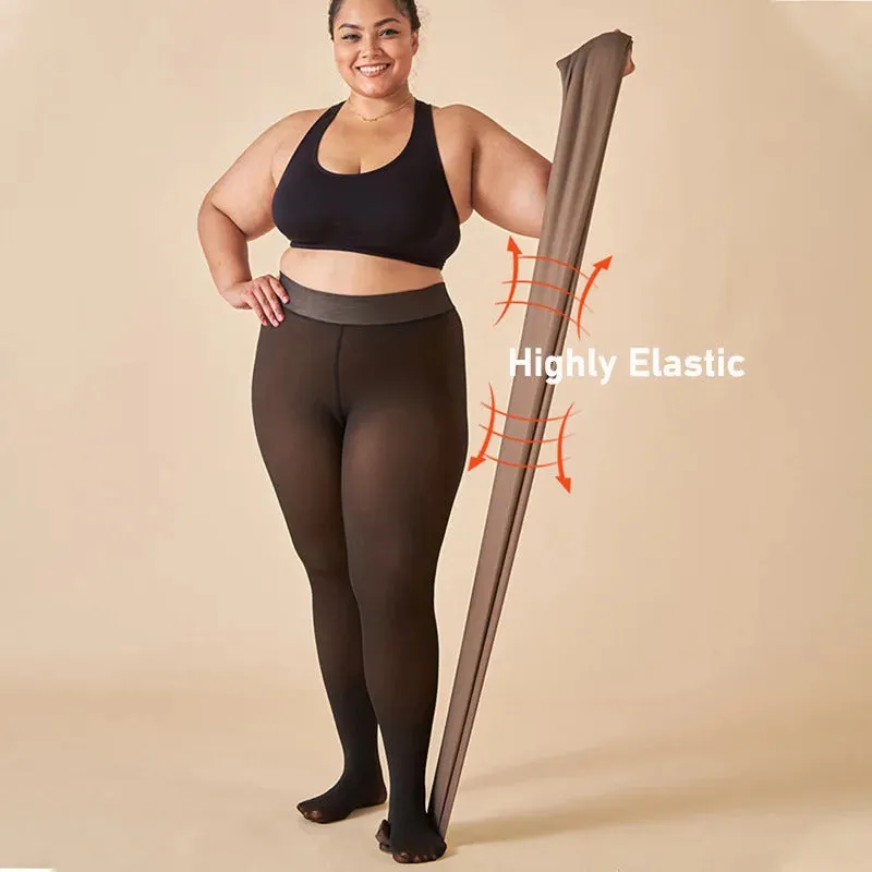 Thick Pantyhose For Women Warm Winter Plus Size High Waist Elastic Plush Tights Stockings Sexy Translucent Leggings Tights