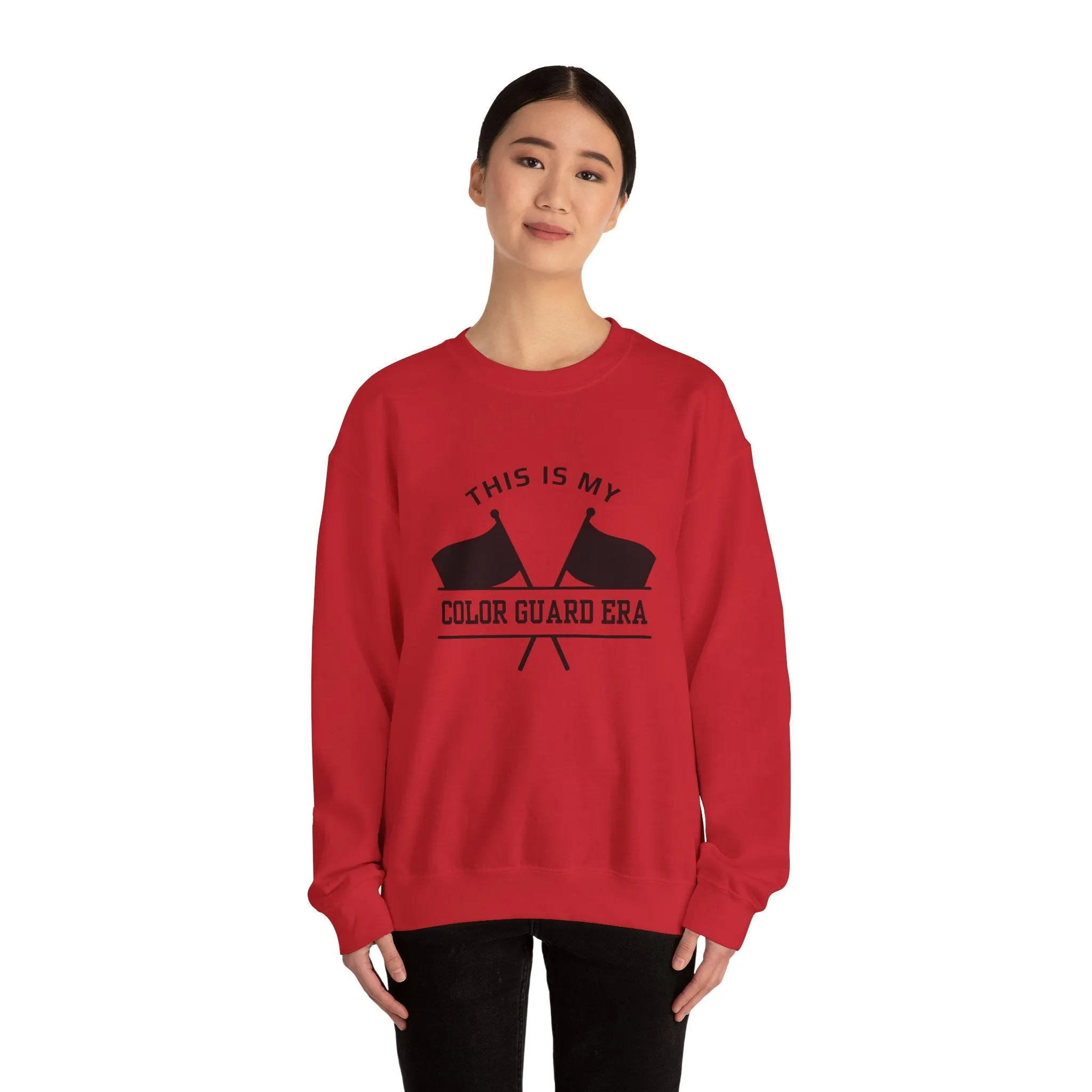 This is my Color Guard Era If Taylor was in Marching Band Unisex Heavy Blend™ Crewneck Sweatshirt in White and Sport Gray