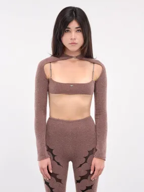 Thorn Intarsia Knit Sleeves (KN08T-TEA-ROSE)