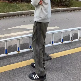 Three-bar American Retro Side Striped Sports Pants