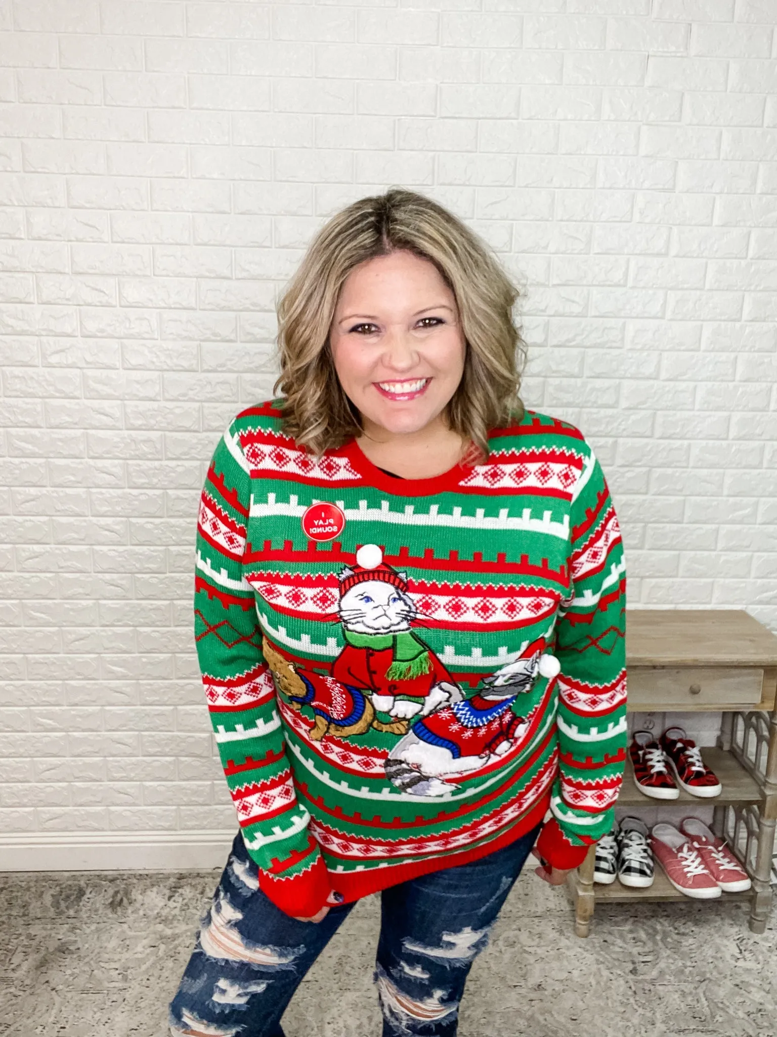 Three Cats Ugly Christmas Sweaters