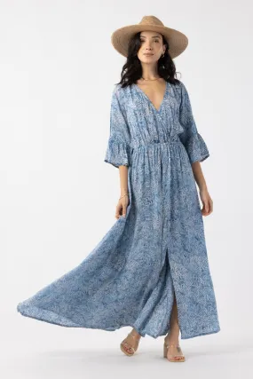 TIARE HAWAII SURRY MAXI DRESS BATIK DREAMS CHAMBRAY ONE SIZE