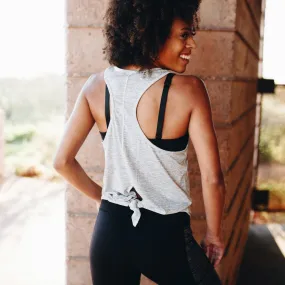 Tie Back Tank - Gray