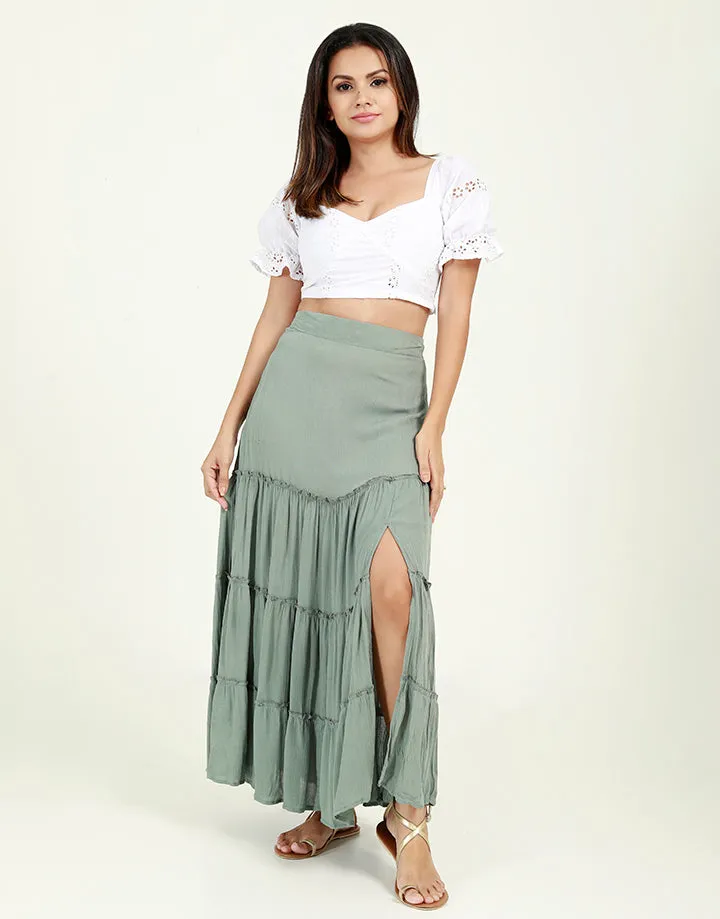 Tiered Midaxi Skirt