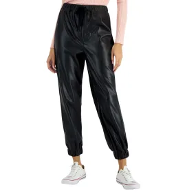 TINSELTOWN - Faux-Leather Jogger Pants