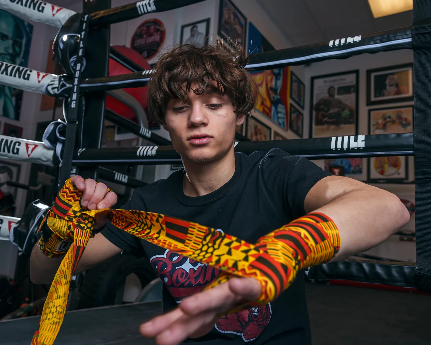 TITLE Boxing Print Hand Wraps 180"