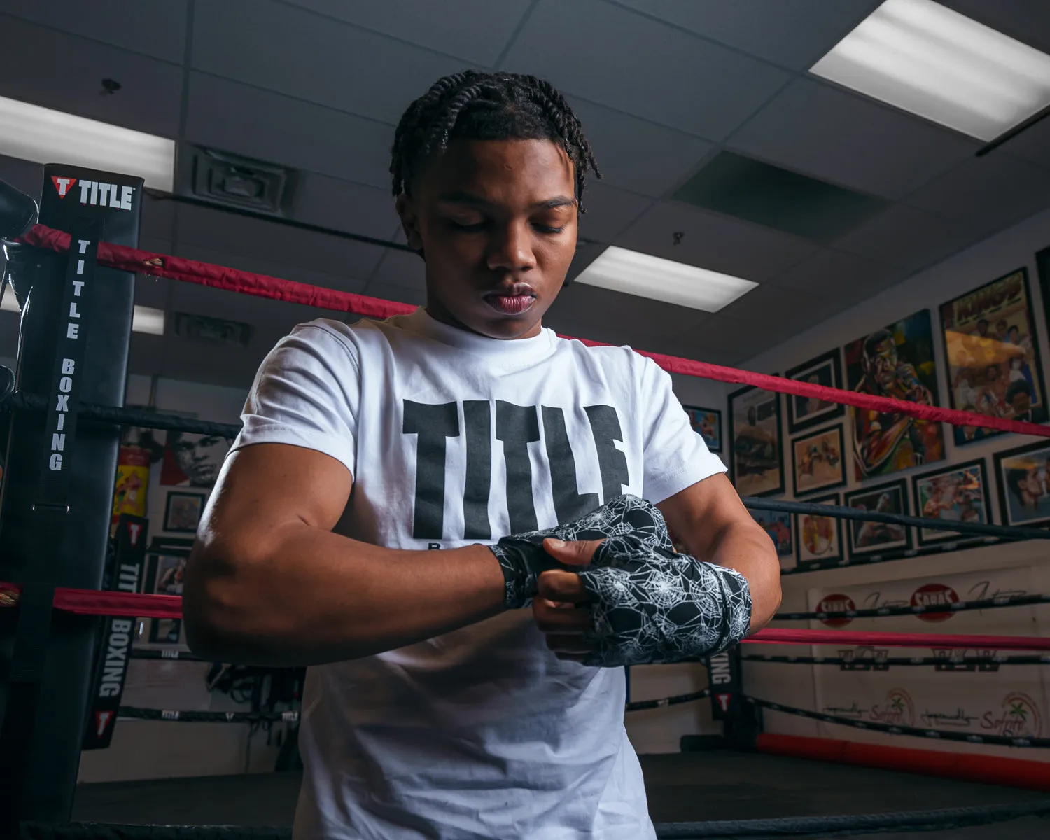 TITLE Boxing Print Hand Wraps 180"