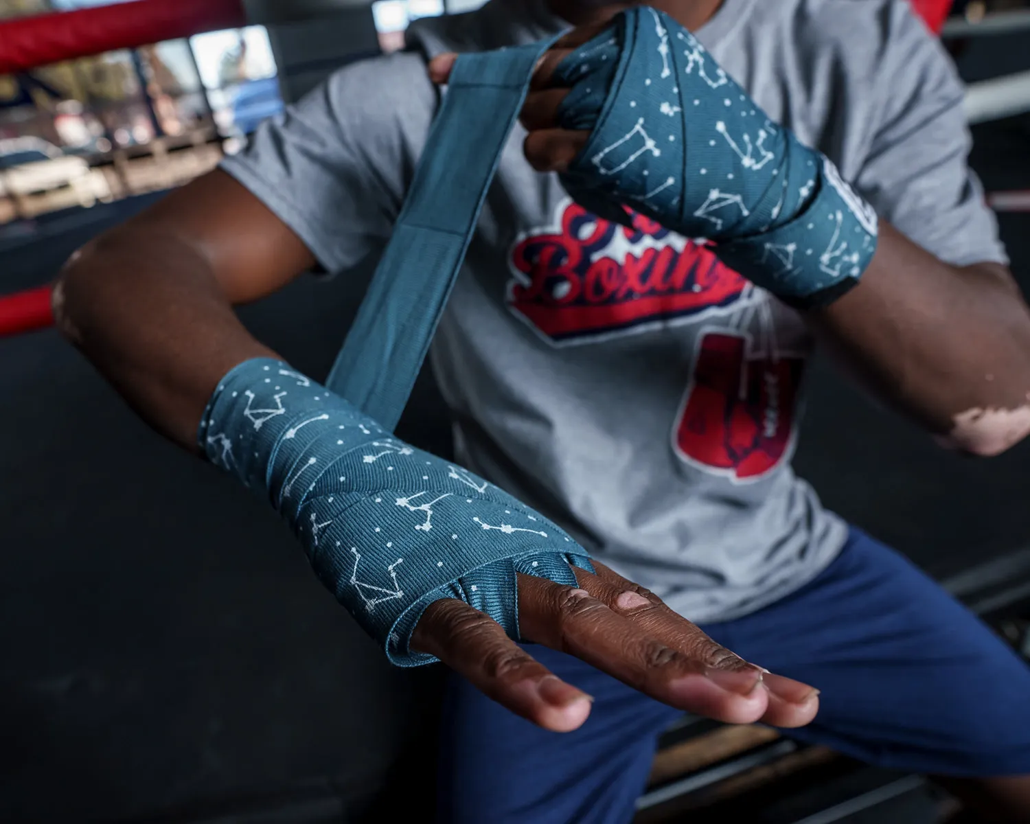 TITLE Boxing Print Hand Wraps 180"