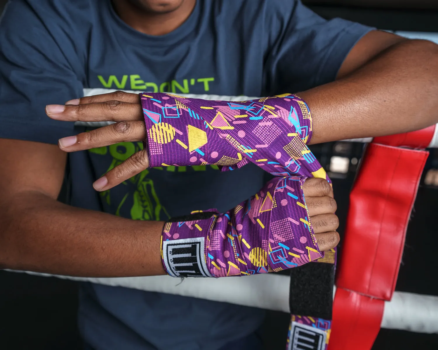 TITLE Boxing Print Hand Wraps 180"