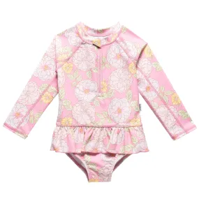 Toddler Girls UPF 50  Peonies Rash Guard