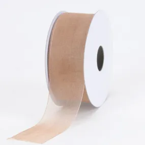 Toffee - Sheer Organza Ribbon - ( W: 3/8 Inch | L: 25 Yards )