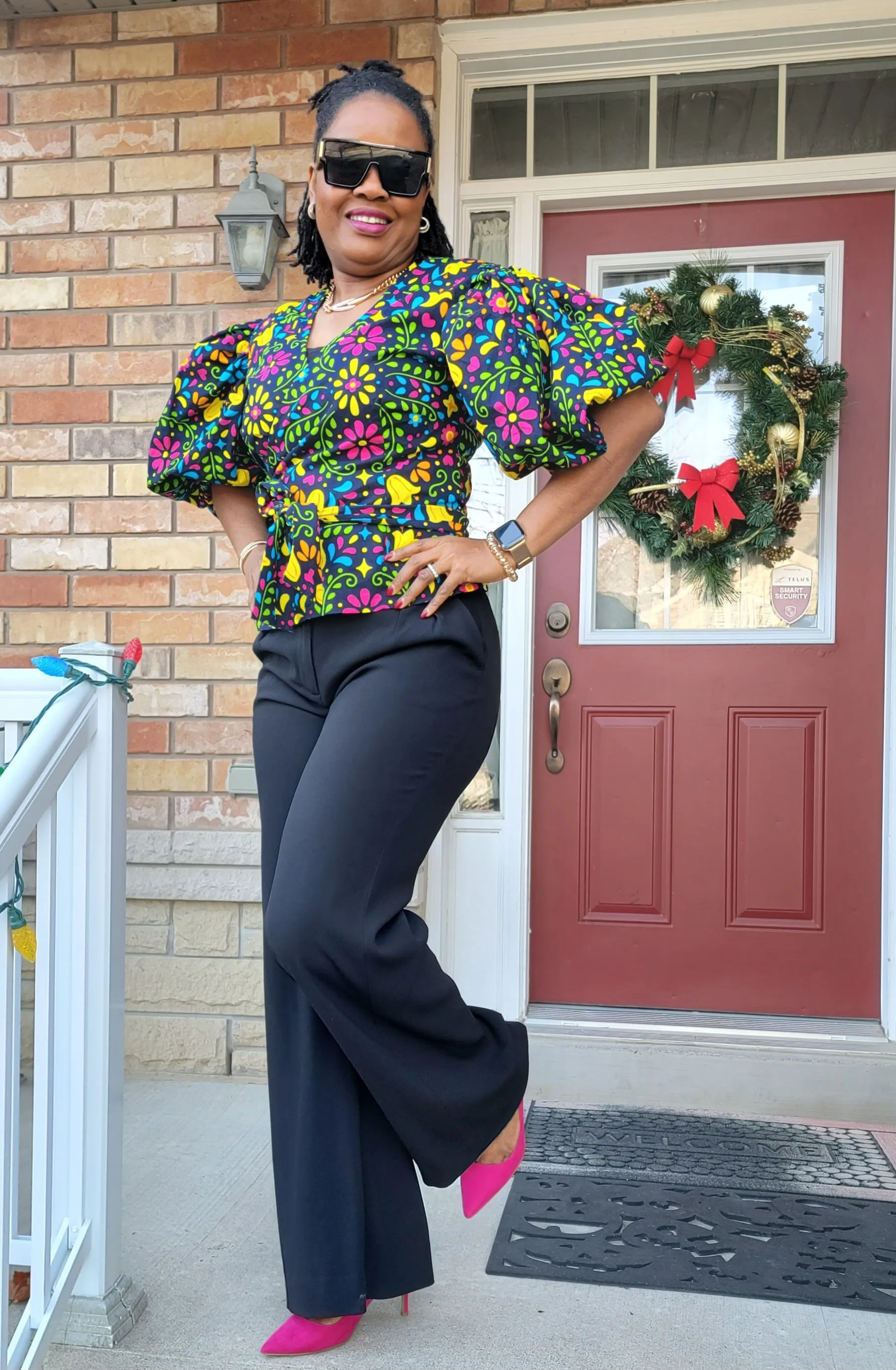 Toke African Print Crop Wrap Top