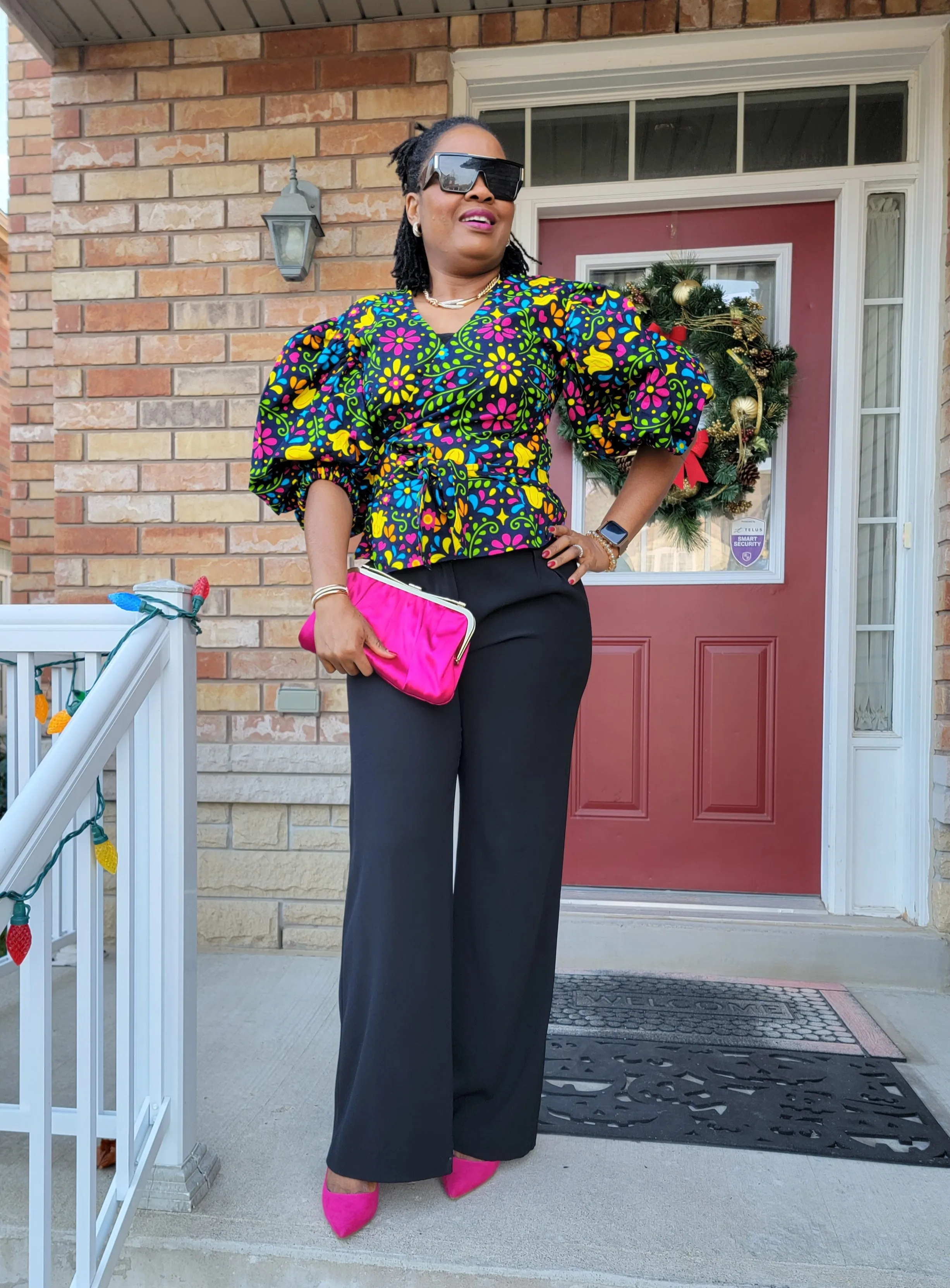 Toke African Print Crop Wrap Top