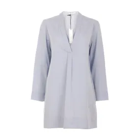 TOME Women's White Poplin V Neck Tunic Top Size M MEDIUM Ladies