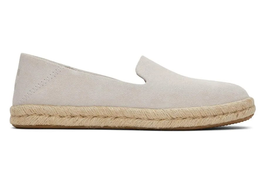 TOMS Womens Santiago Suede Espadrille - Putty