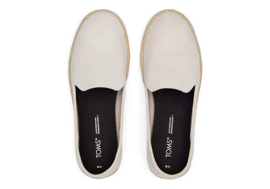 TOMS Womens Santiago Suede Espadrille - Putty